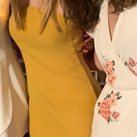 lulus toast to life mustard yellow mini dress - Picture 3 of 3